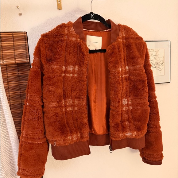 Anthropologie Jackets & Blazers - Anthropologie Warm Orange Textured Bomber Jacket
